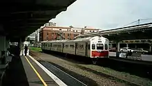 An ADL/ADC Class unit departing the former Platform 1 (originally Platform 4).