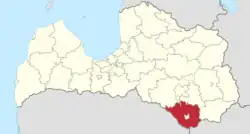 Location of Augšdaugava Municipality in Latvia