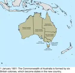 Map of Australia; for details, refer to adjacent text