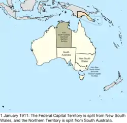 Map of Australia; for details, refer to adjacent text