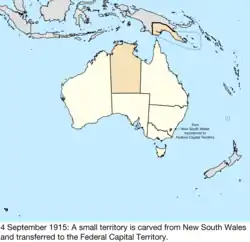 Map of Australia; for details, refer to adjacent text