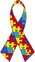 The puzzle piece symbol as used in the autism awareness ribbon used by Autism Speaks