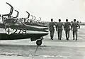 Four pilots of the IAF Aerobatic Team on Hatzerim in 1976