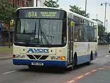 Wright Crusader bodied Volvo B6LE, showing well the original body style with square cornered windows.