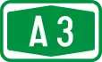 A3 Motorway shield}}