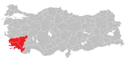 Location of Aydın Subregion