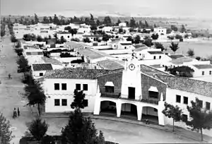 The village with its ayuntamiento (town hall) in the foreground