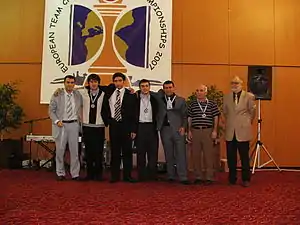 Mamedov with Azerbaijani Chess team, winners of European Team Chess Championship in 2007