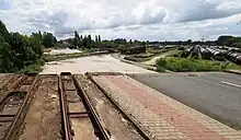 Interruption by a demolished bridge in Brandenburg an der Havel