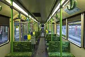 A B2-class tram interior