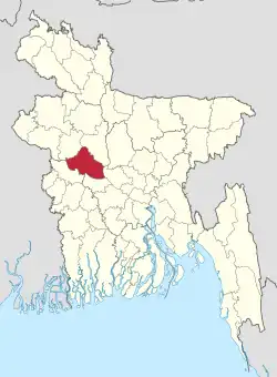 Location of Pabna District in Bangladesh