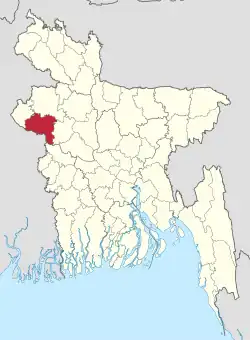 Location of Rajshahi District in Bangladesh