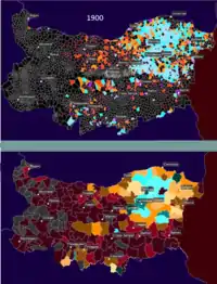 Distribution of Turks according to the 1900 census