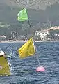 A buoy used as turn marker for sailing races.