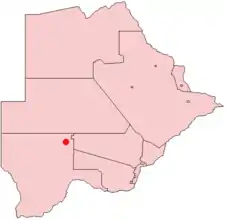 Location of Kang in Botswana