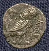 Pre-Seleucid Athenian owl imitation from Bactria, possibly from the time of Sophytes.