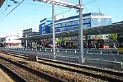 Bus station from rail platform