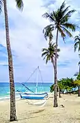 Beach outside the clubhouse at Balesin Island