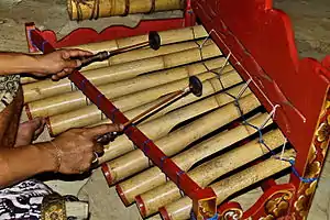 A Rindhik musical instrument (Balinese calung style) from Bali, Indonesia.