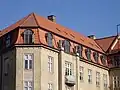 Neoclassical architecture in yellow brick