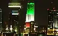 Tower lit as Italian flag for Columbus Day