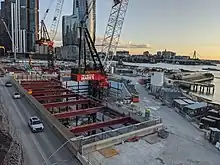 The Barangaroo station box under construction in September 2020