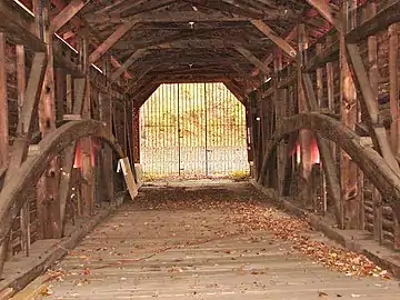 Interior, looking west, showing the Burr truss design