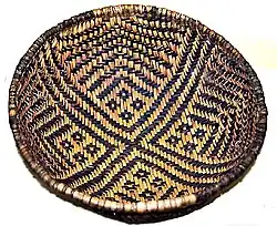 A color picture of a weaved basket