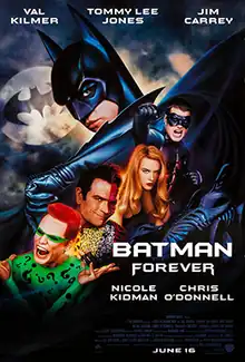 Theatrical release poster featuring Batman and various characters from the film.