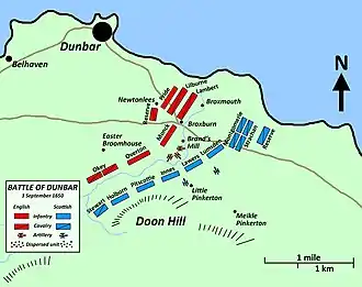  A map showing the initial disposition of forces