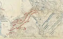 19th century map showing disposition of troops