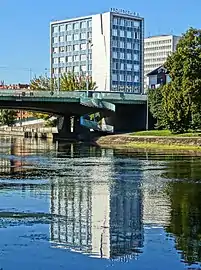 The building with Bernardyński bridge on the foreground