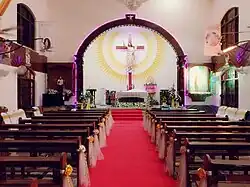 Interior of  Our Lady Of Lourdes Chapel, Ambelim