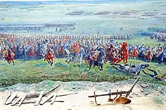 The charge of the French cavalry led by Marshal Ney, in the Panorama rotunda