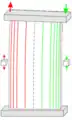 Figure 3. Force lines in a beam under pure bending.