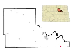 Location of Warwick, North Dakota