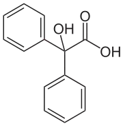 Skeletal formula of benzilic acid