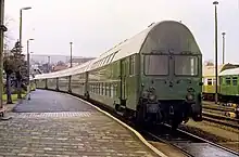 East German Double decker green train