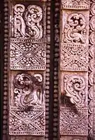 Floral design on one of the walls of the temple