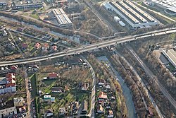 Biała River in the southern part of Komorowice