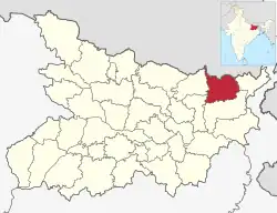 Location of Araria district in Bihar