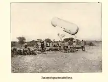 Mobile radio station in German South West Africa, using a hydrogen balloon to lift the antenna