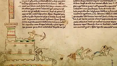 Medieval drawing of the Battle of Lincoln