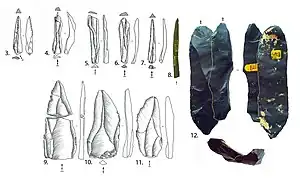 Blades from Kara-Bom, a probable Initial Upper Paleolithic site