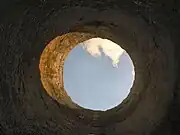 A furnace chimney hole