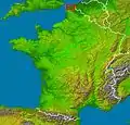 Blootland country localization in France viewed by NASA Shuttle radar-imaging