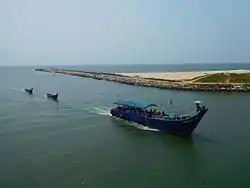 A  Fishing traveler in Kadinamkulam lake