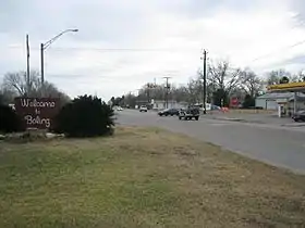 Welcome to Boling sign at FM 442 and FM 1301