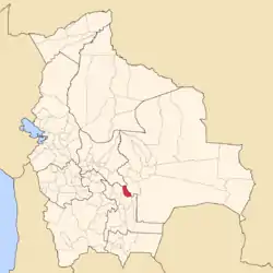 Location of Belisario Boeto Province within Bolivia