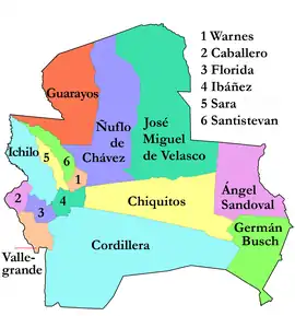 Provinces of Santa Cruz Department